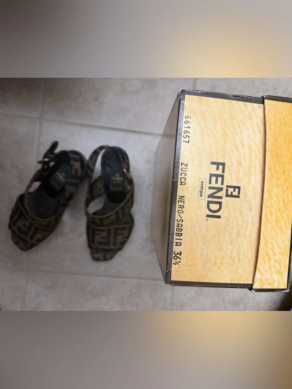 Fendi Zucca Wedge Heels Size 6.5